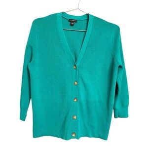 Ann Taylor Factory Teal Cardigan – Button Front Sweater